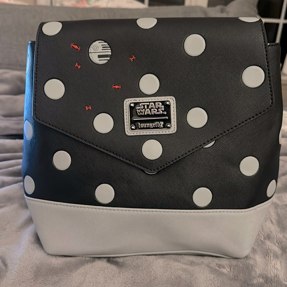 Star Wars Loungefly polka dot Death Star backpack